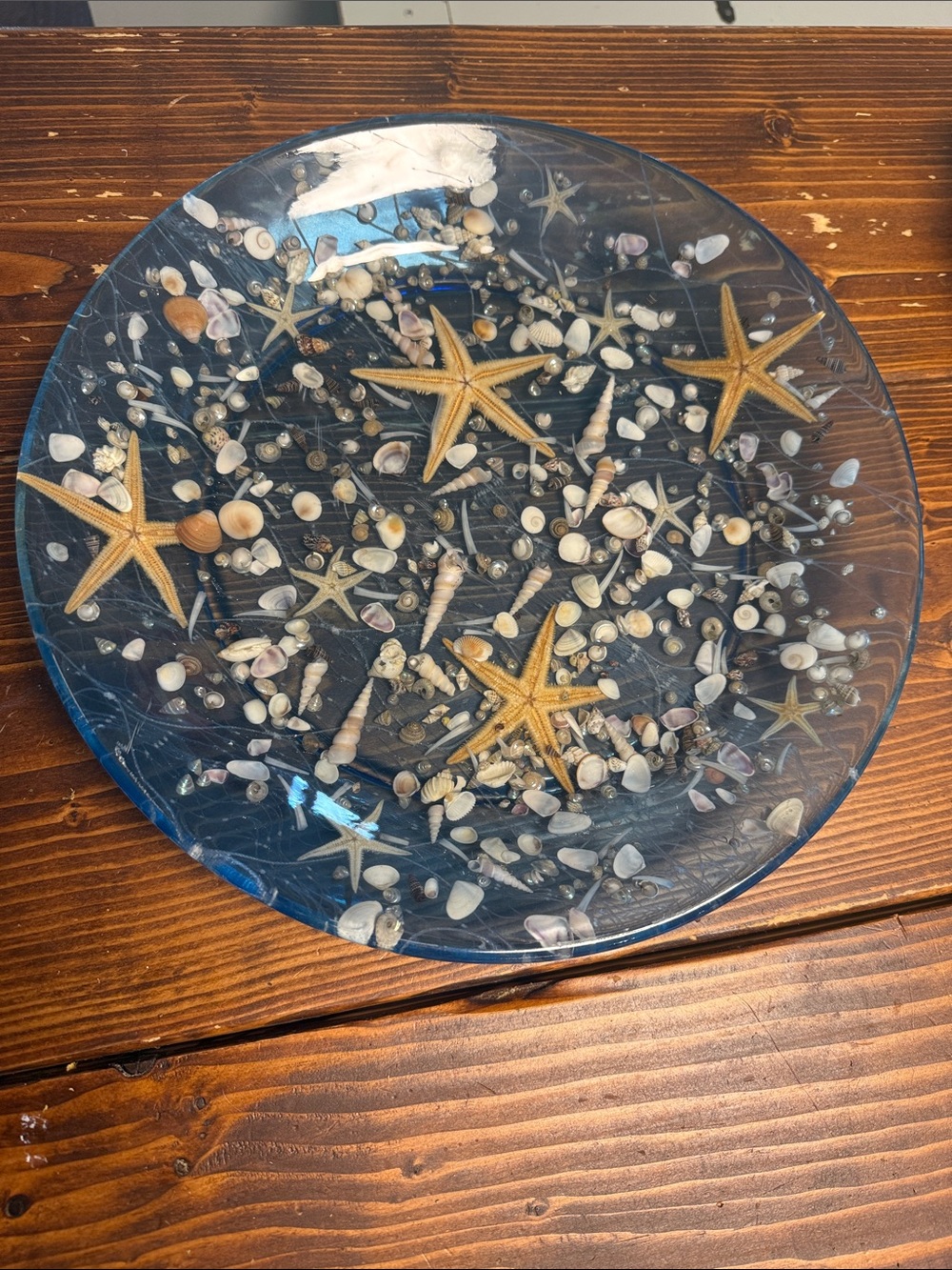 Riccardo Marzi Firenze 13” Resin Centerpiece Bowl - Starfish & Seashells